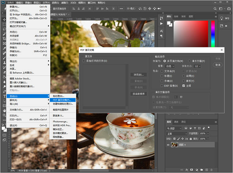 使用Photoshop进行图片转PDF