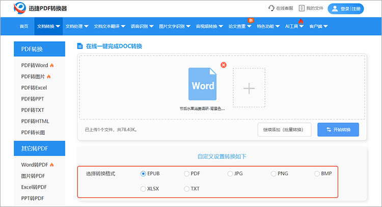 使用迅捷PDF转换器在线网站步骤三